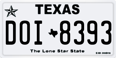 TX license plate DOI8393