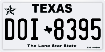 TX license plate DOI8395