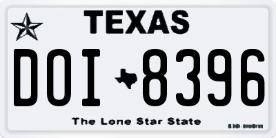 TX license plate DOI8396