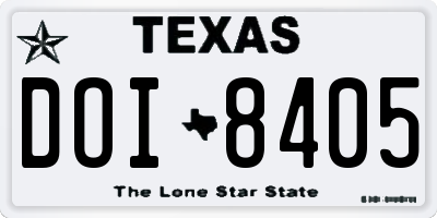 TX license plate DOI8405