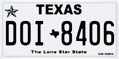 TX license plate DOI8406