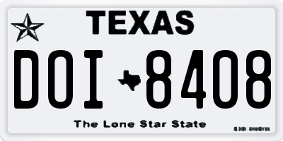 TX license plate DOI8408