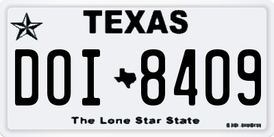 TX license plate DOI8409