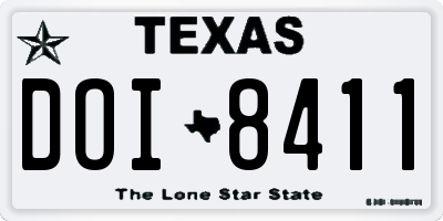 TX license plate DOI8411