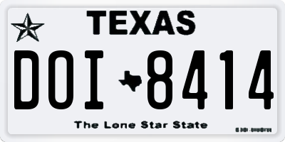 TX license plate DOI8414