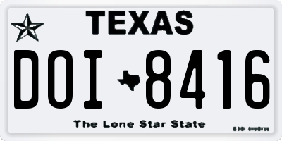TX license plate DOI8416