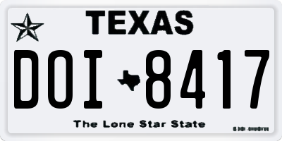 TX license plate DOI8417