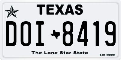 TX license plate DOI8419