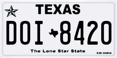 TX license plate DOI8420