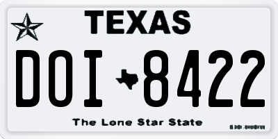 TX license plate DOI8422