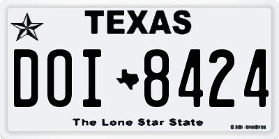 TX license plate DOI8424