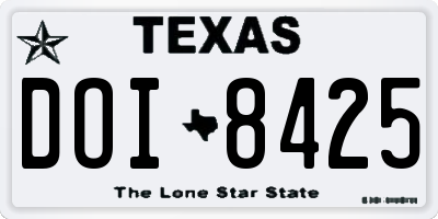 TX license plate DOI8425