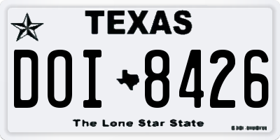 TX license plate DOI8426