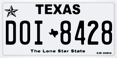 TX license plate DOI8428