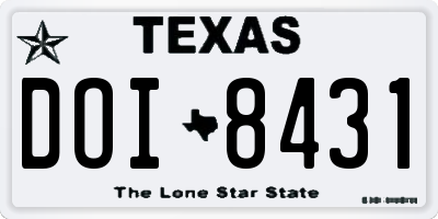 TX license plate DOI8431
