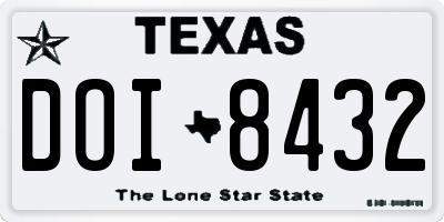 TX license plate DOI8432