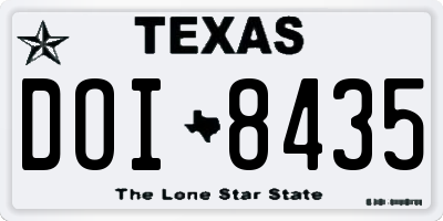 TX license plate DOI8435