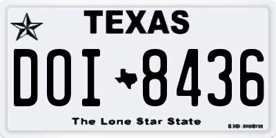 TX license plate DOI8436