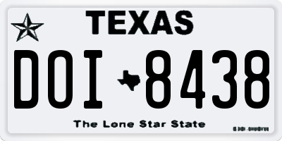 TX license plate DOI8438
