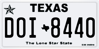 TX license plate DOI8440