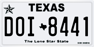 TX license plate DOI8441