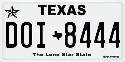 TX license plate DOI8444
