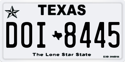 TX license plate DOI8445