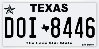 TX license plate DOI8446