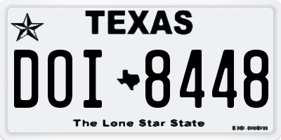 TX license plate DOI8448