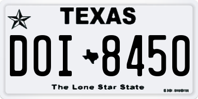 TX license plate DOI8450