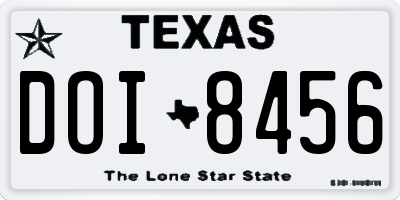 TX license plate DOI8456
