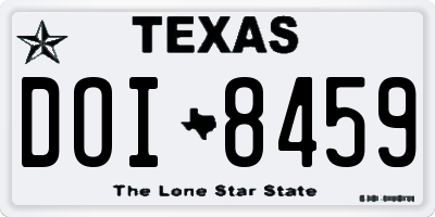 TX license plate DOI8459
