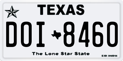 TX license plate DOI8460