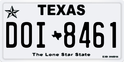 TX license plate DOI8461