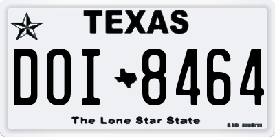 TX license plate DOI8464