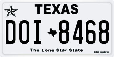 TX license plate DOI8468