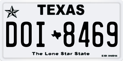 TX license plate DOI8469