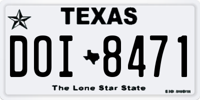 TX license plate DOI8471