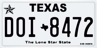 TX license plate DOI8472