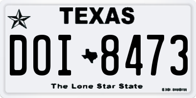 TX license plate DOI8473