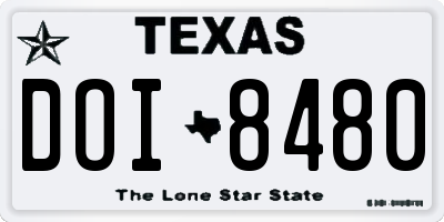 TX license plate DOI8480