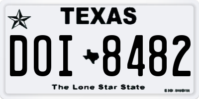 TX license plate DOI8482