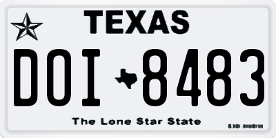 TX license plate DOI8483