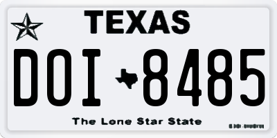 TX license plate DOI8485