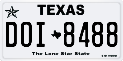 TX license plate DOI8488