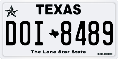 TX license plate DOI8489