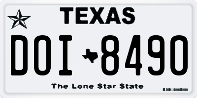 TX license plate DOI8490