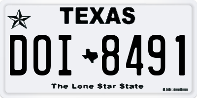 TX license plate DOI8491