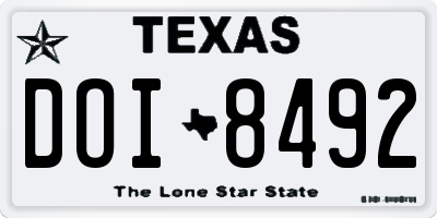 TX license plate DOI8492