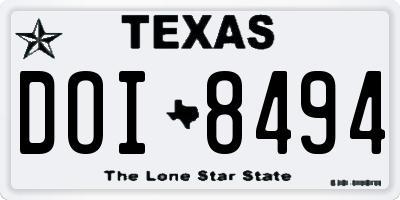 TX license plate DOI8494